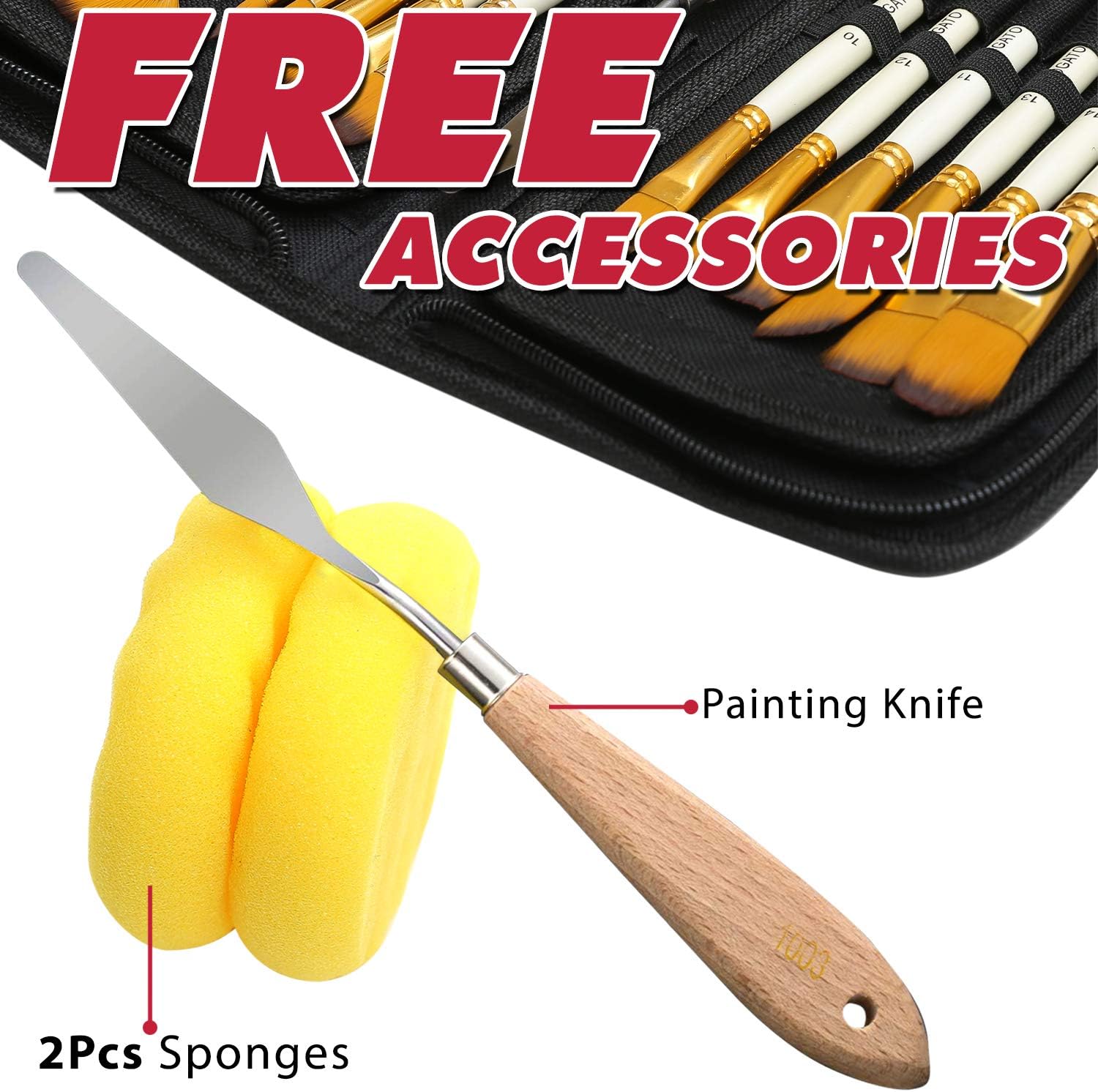 Artist Paint Brush Set Includes Pop-up Carrying Case-15pcs - Image 6