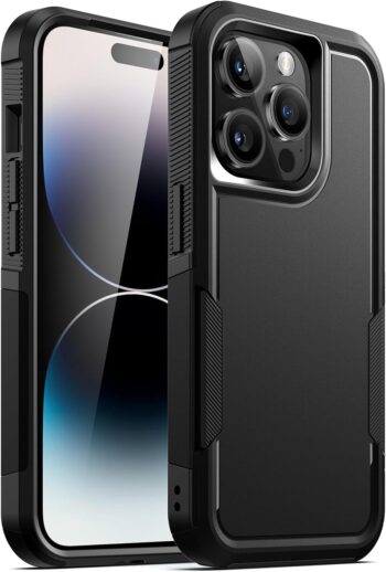 For iPhone 14 Pro 6.1-Inch, Heavy Duty Dual-Layer Rugged Protection, Shockproof