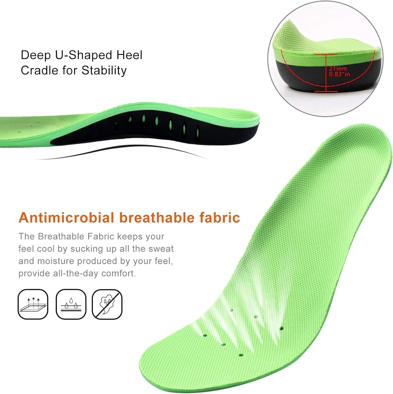 Orthotic Insoles, Plantar Fasciitis Insole, Full Length Heel Seats Foot - Image 3