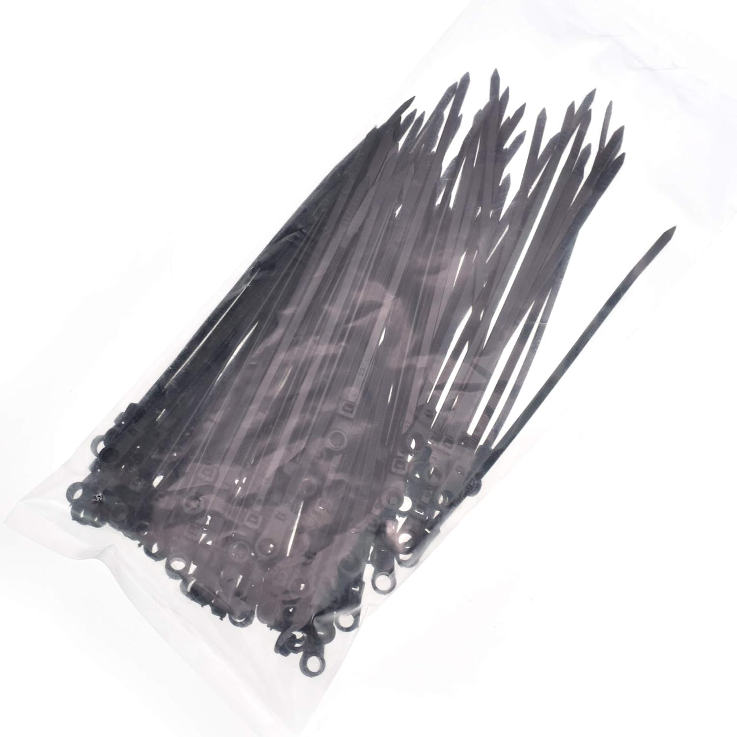 100 Nylon Cable Wire Zip Ties Mounting Hole Nail Screw 40 LBS 6" Inch Black