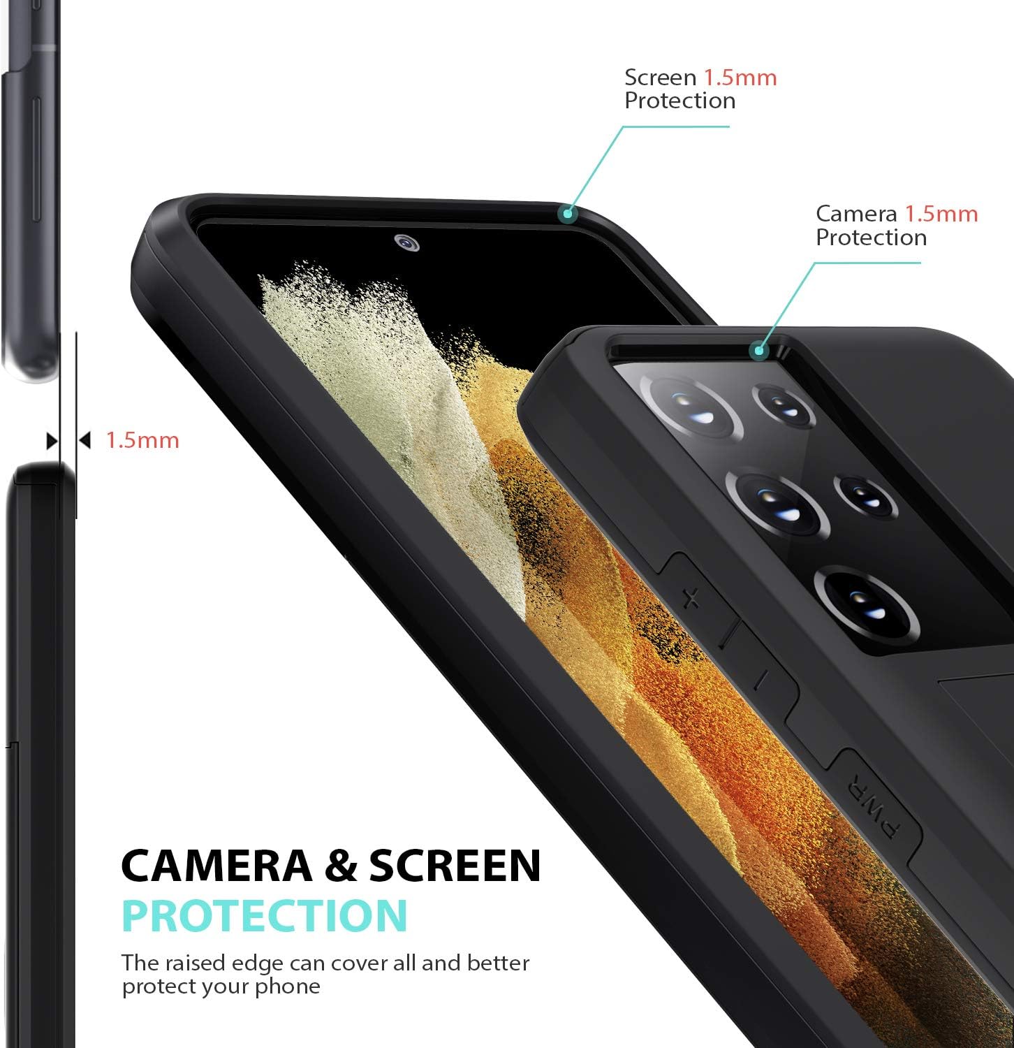 Slide Armour Card Holder Case for Galaxy S21 Ultra 5G Protective Hard Back Cover - Image 4