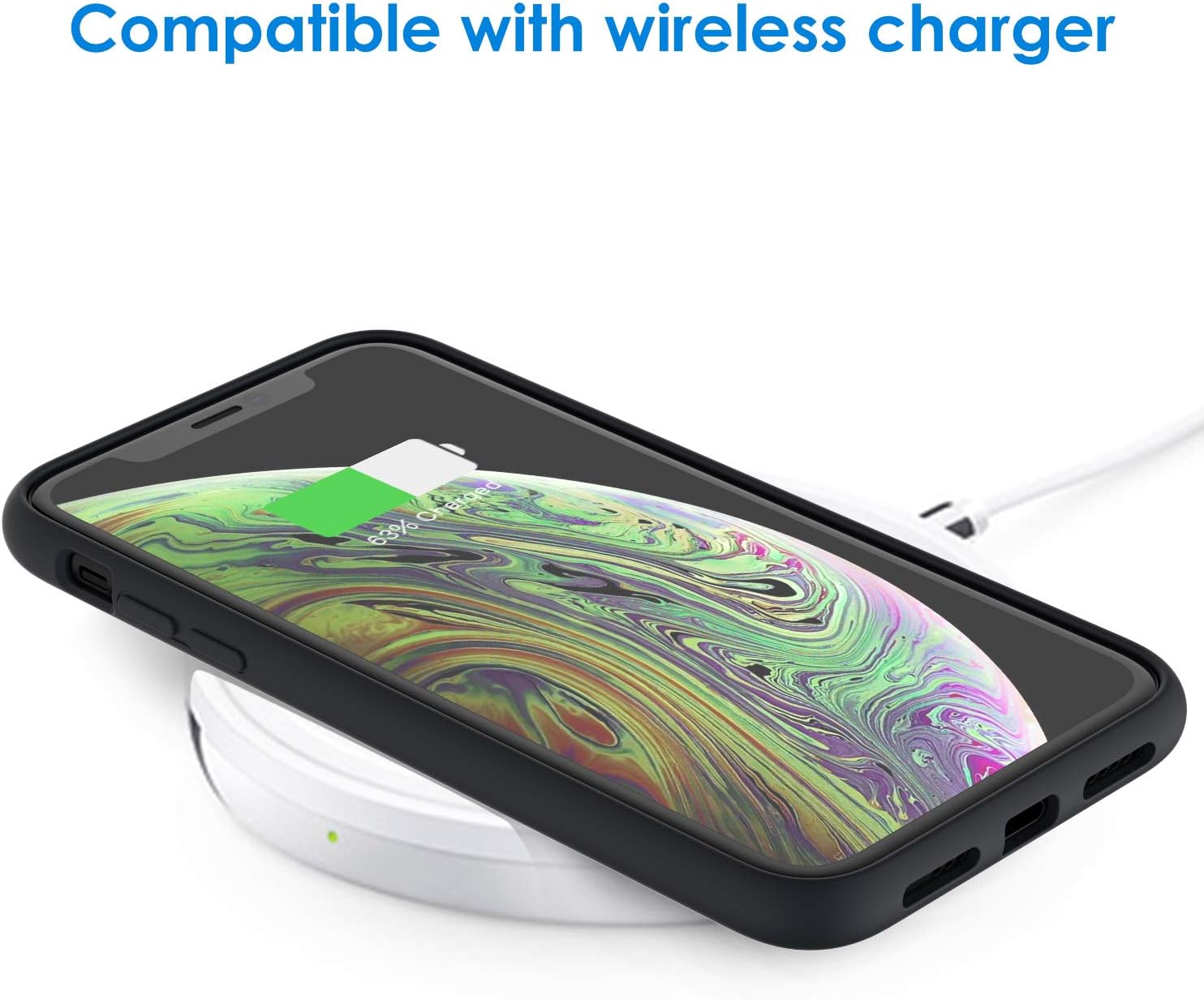 Silicone Case Compatible with iPhone Xs and iPhone X 5.8", Soft Touch (Black) - Image 7