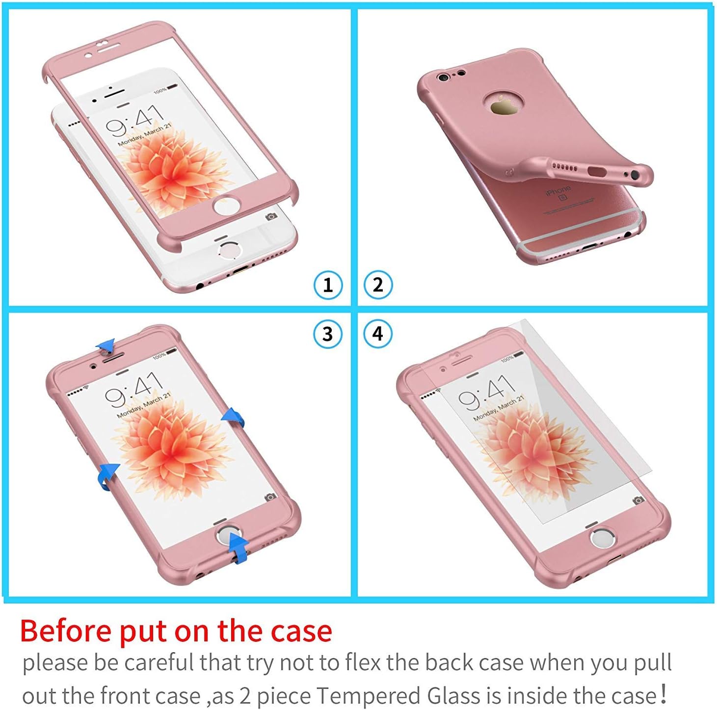 For iPhone 6 Plus Shockproof Ultra Thin Anti Scratch Silicone Case - Rosegold - Image 7