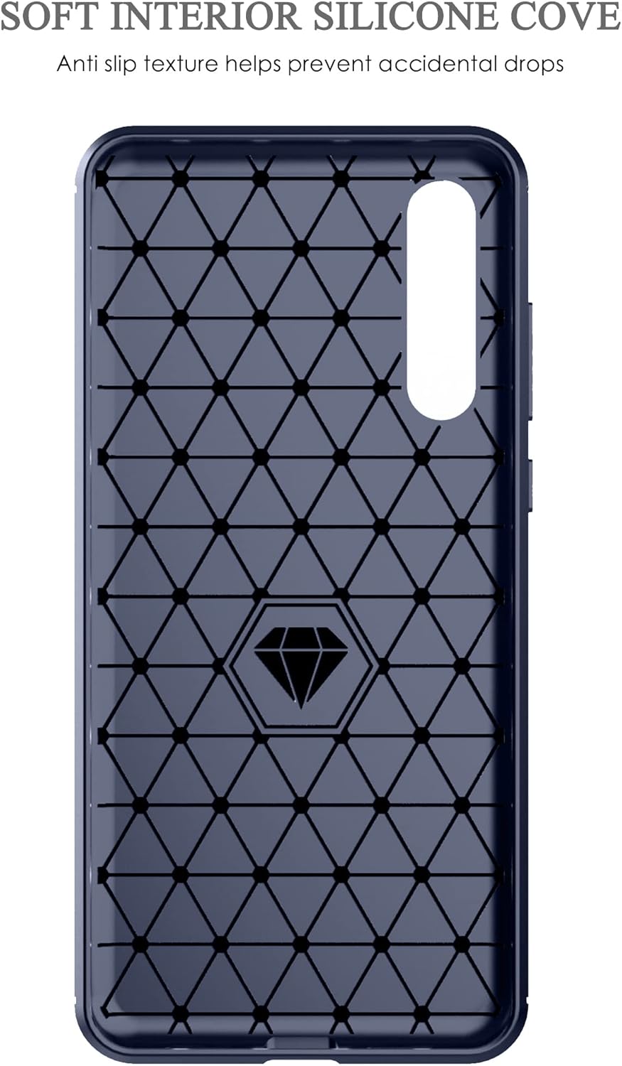 For Huawei P20 Pro Tempered Glass Screen Protector Slim Thin Case - Carbon Blue - Image 6