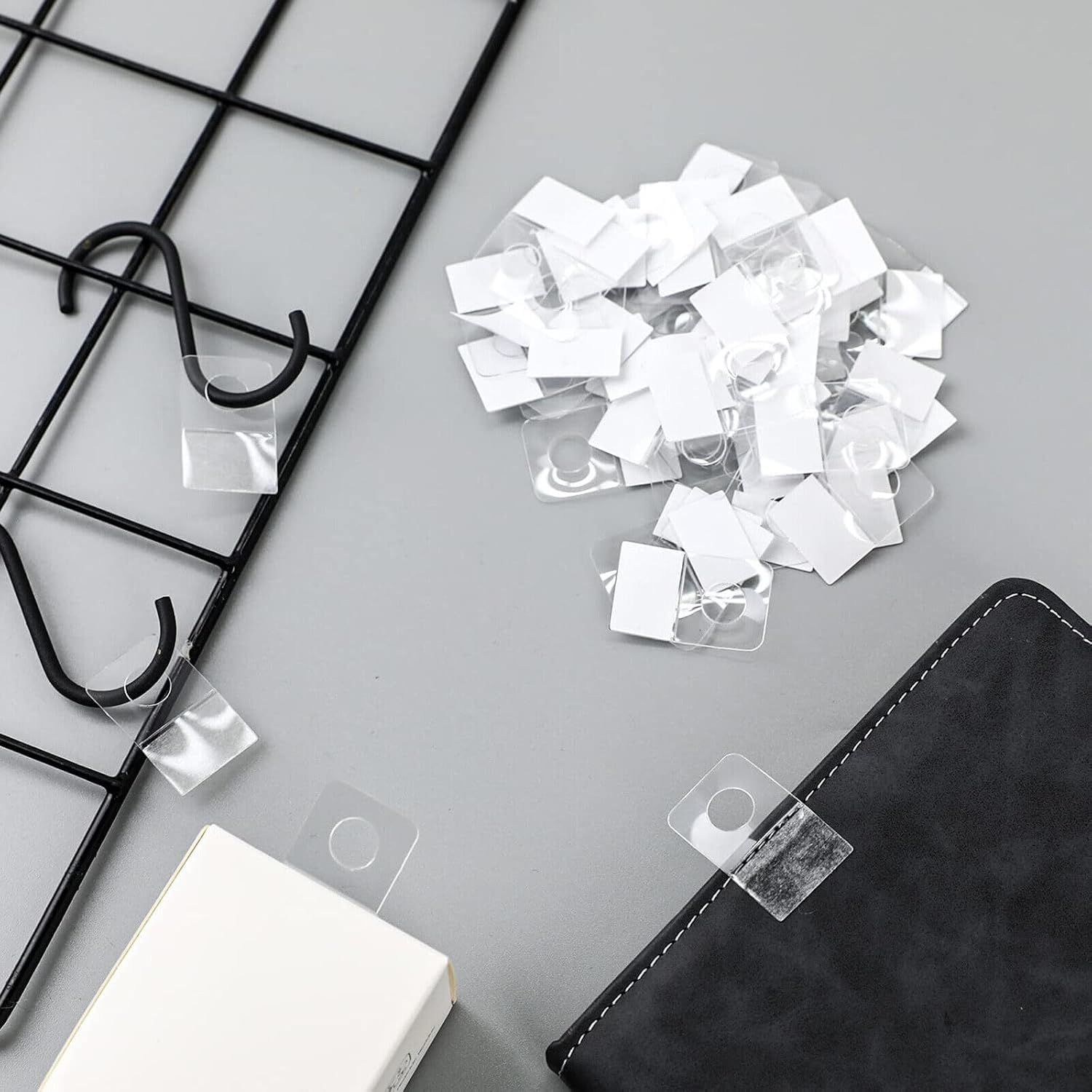 200 Pieces Clear Hook Hang Tabs Round Hole Self Adhesive Hanging Tabs Heavy Duty - Image 4
