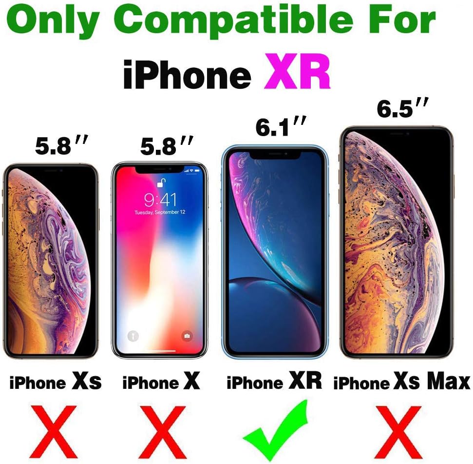 For iPhone XR 6.1"Stand Case with Screen Protector and Slide Camera - Black - Image 2