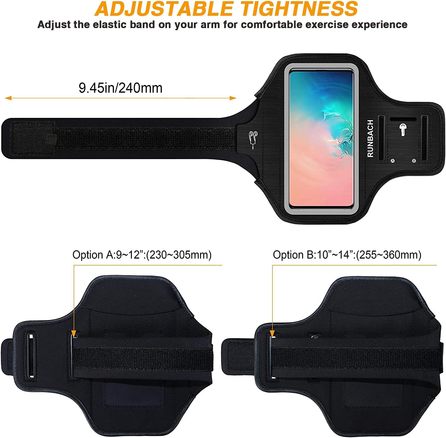 Water Resistant Running Armband Fingerprint Touch, Adjustable Strap Case - Image 6