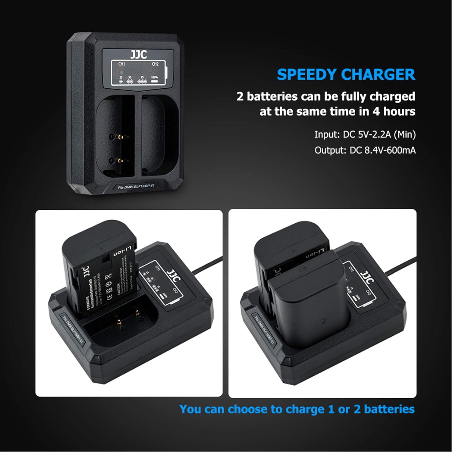 Battery Charger USB Dual Slots for Panasonic Lumix GH5S G9 GH5 GH4 GH3 - Image 4