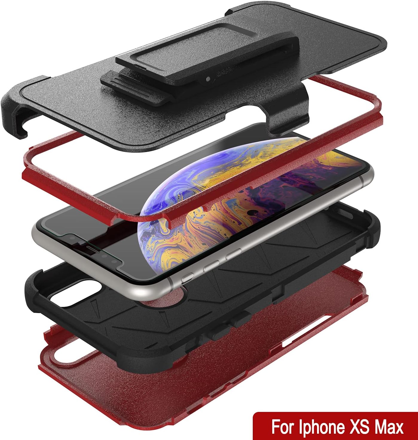 iPhone Xs Max Belt Clip Holster 4-1 Rugged & Protective Multilayer Phone Case - Image 4