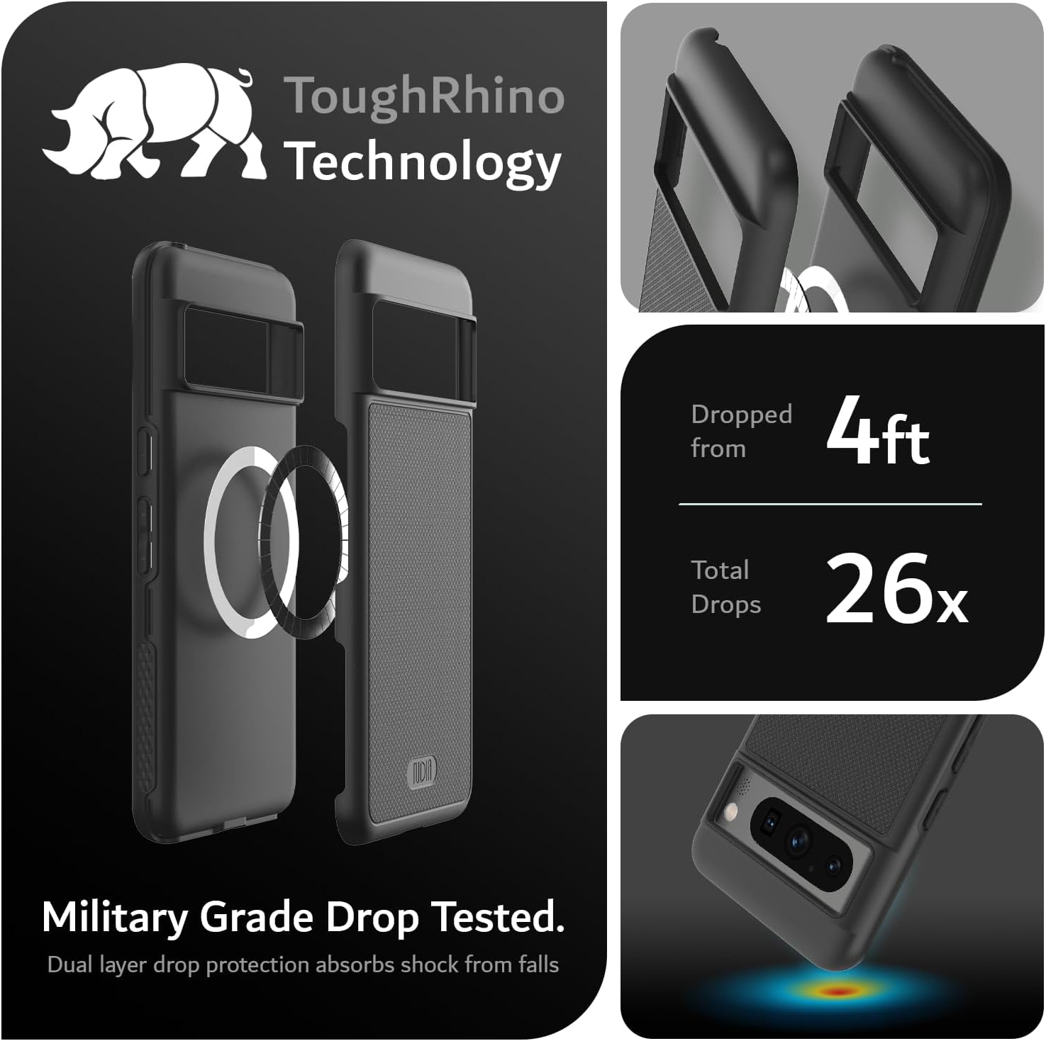For Google Pixel 8 Pro Case 2023, MagSafe Compatible Military Grade Slim Dual - Image 4