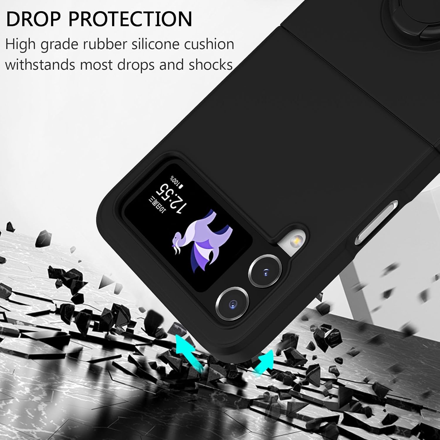 Silicone Case for Samsung Galaxy Z Flip 4 5G, Lightweight Foldable Slim Case - Image 7