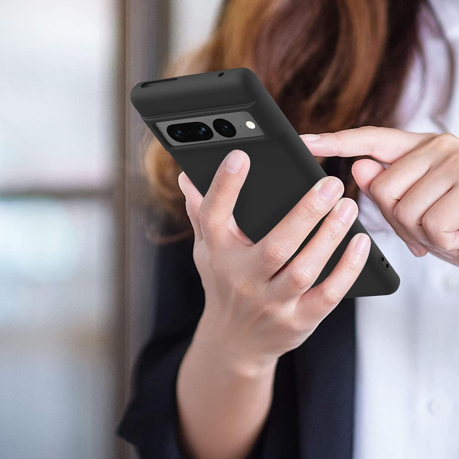 Silicone Case for Google Pixel 7 Pro Case(2022), Ultra Thin Flexible (Black) - Image 6