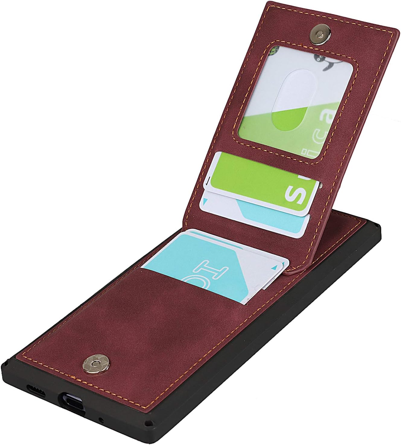 Samsung S20 FE 6.5", Leather Shockproof Flip Folio Case - Red - Image 6