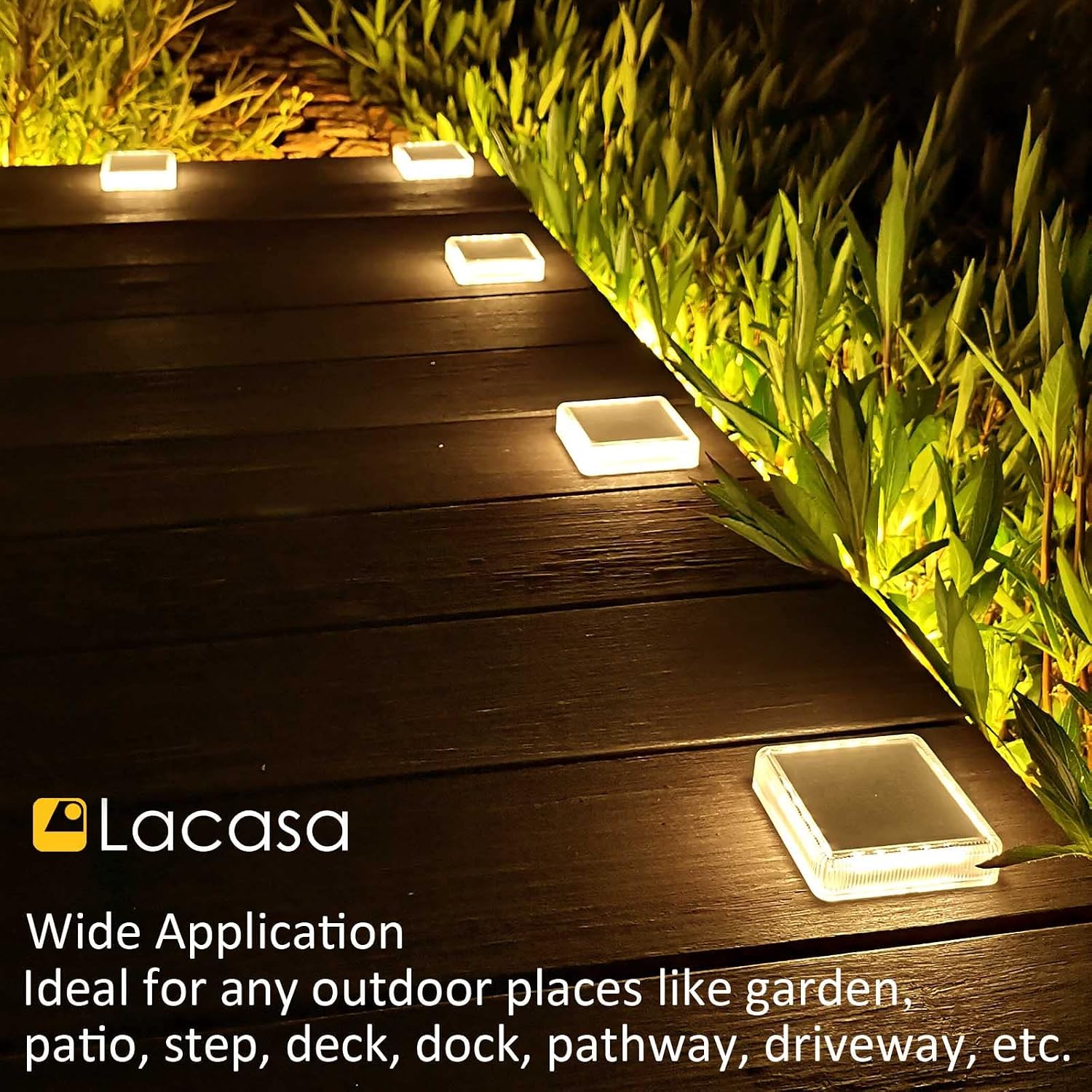4-Pack Solar Deck Lights Outdoor Waterproof LED, Garden Step Lights Solar - Image 7