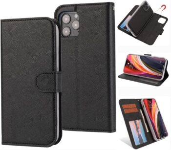For iPhone 14 Pro Leather Wallet Case 2 in 1 Magnetic Detachable Case with Stand