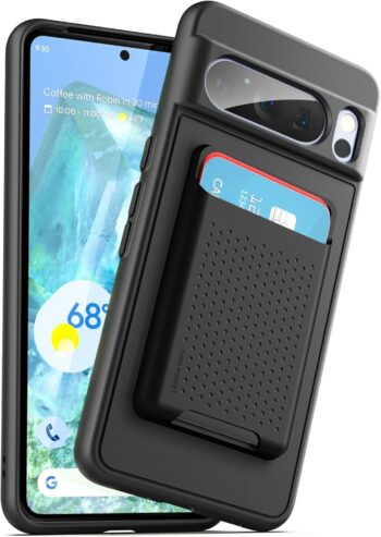 Magnetic Wallet Case Designed for Google Pixel 8 Pro (2023) Slim-Fit (Black)