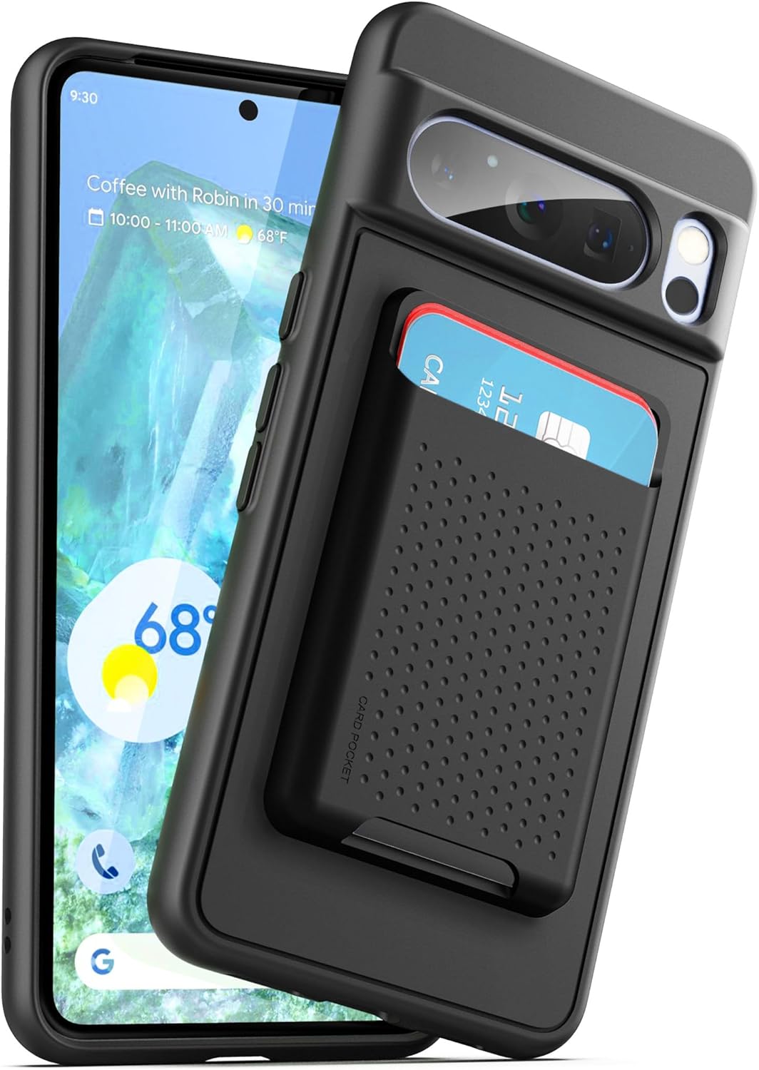 Magnetic Wallet Case Designed for Google Pixel 8 Pro (2023) Slim-Fit (Black)