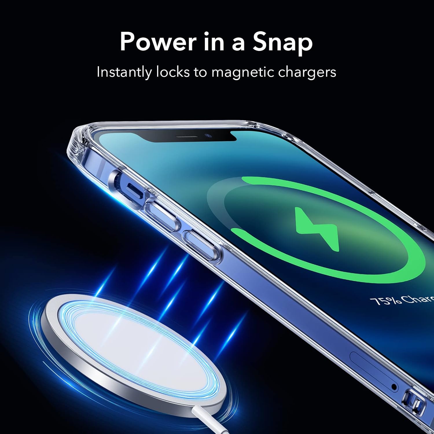 Sidekick Series with iPhone 12 /12 Pro Case Magsafe,with Wireless Charging-Clear - Image 3