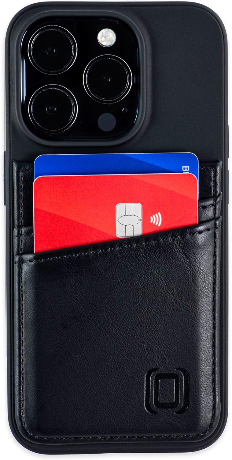 For iPhone 15 Pro with Recycled TPU Shell & 2 Stitched-on Card Slots - Black - Image 7