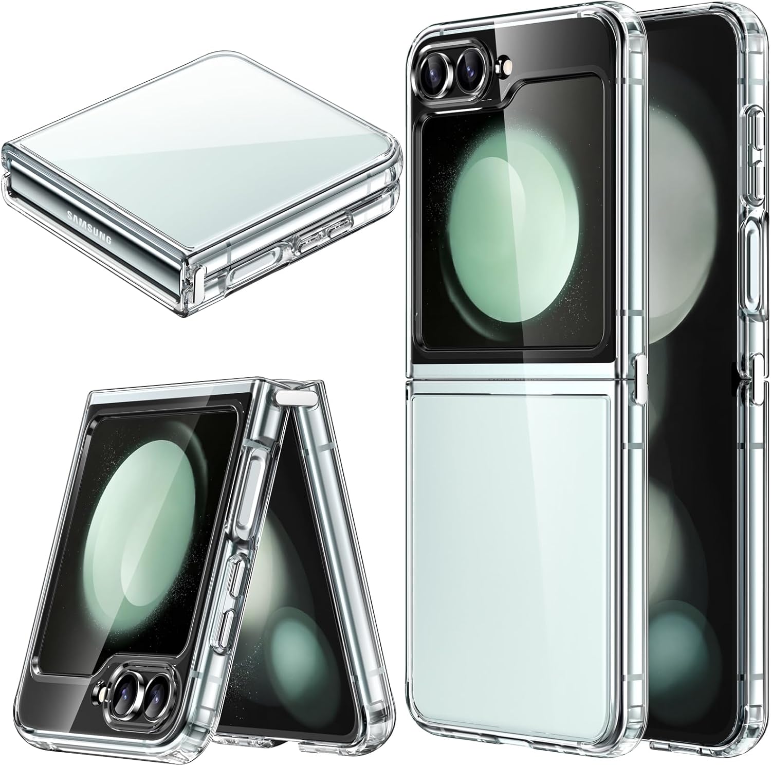 Samsung Galaxy Z Flip 5 2023, Transparent Protective Shockproof Case (Clear)