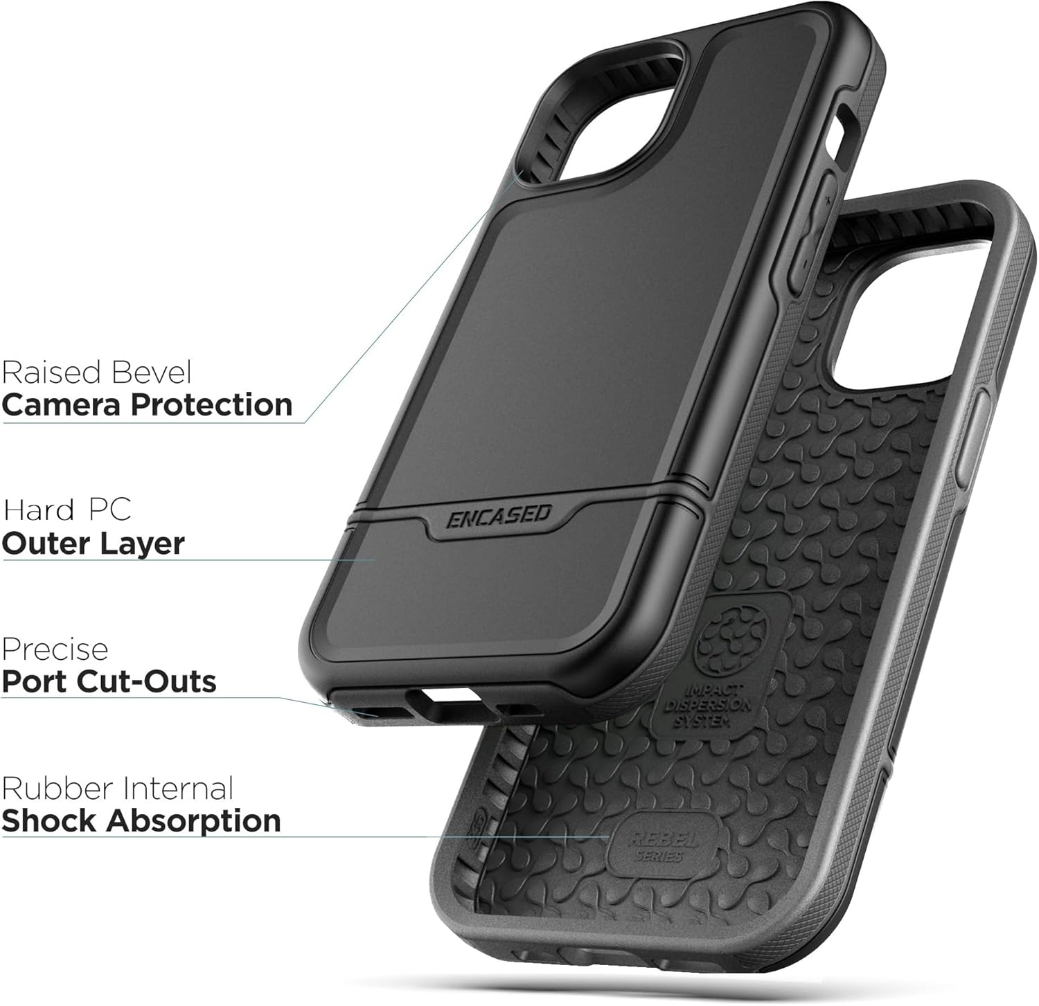 For iPhone 15 Pro Max Belt Clip Case, Protective Shockproof Case with Phone - Image 3