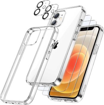 3 in 1 Case for iPhone 12 6.1-Inch, with 2-Pack Screen Protector (Clear)