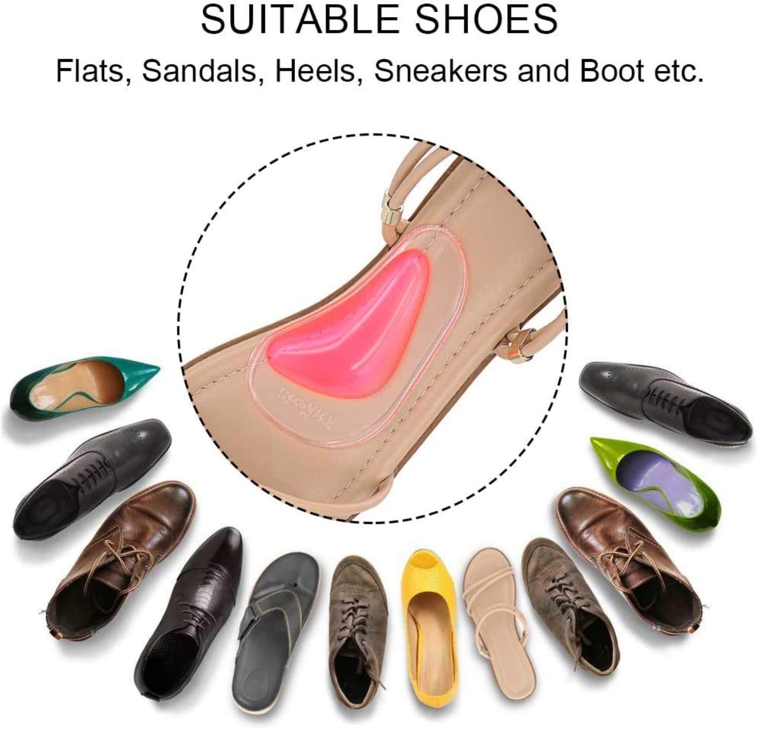 Gel Arch Support Cushions for Flat Feet, Shoe Insoles (6 Colors - 6 Pairs) - Image 4