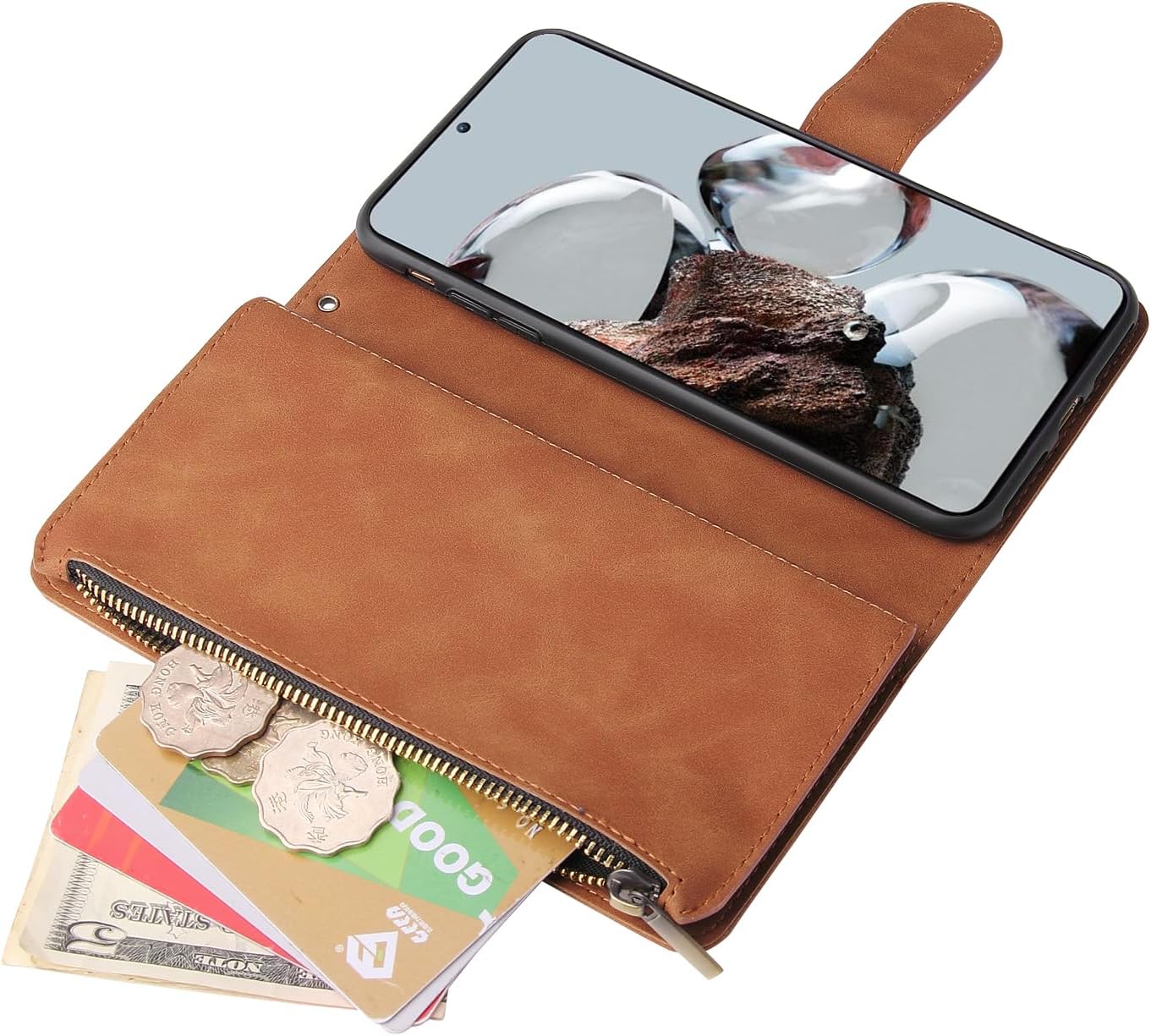 Xiaomi 12T/12T Pro 5G Wallet Case and Tempered Glass Screen Protector Leather - Image 5