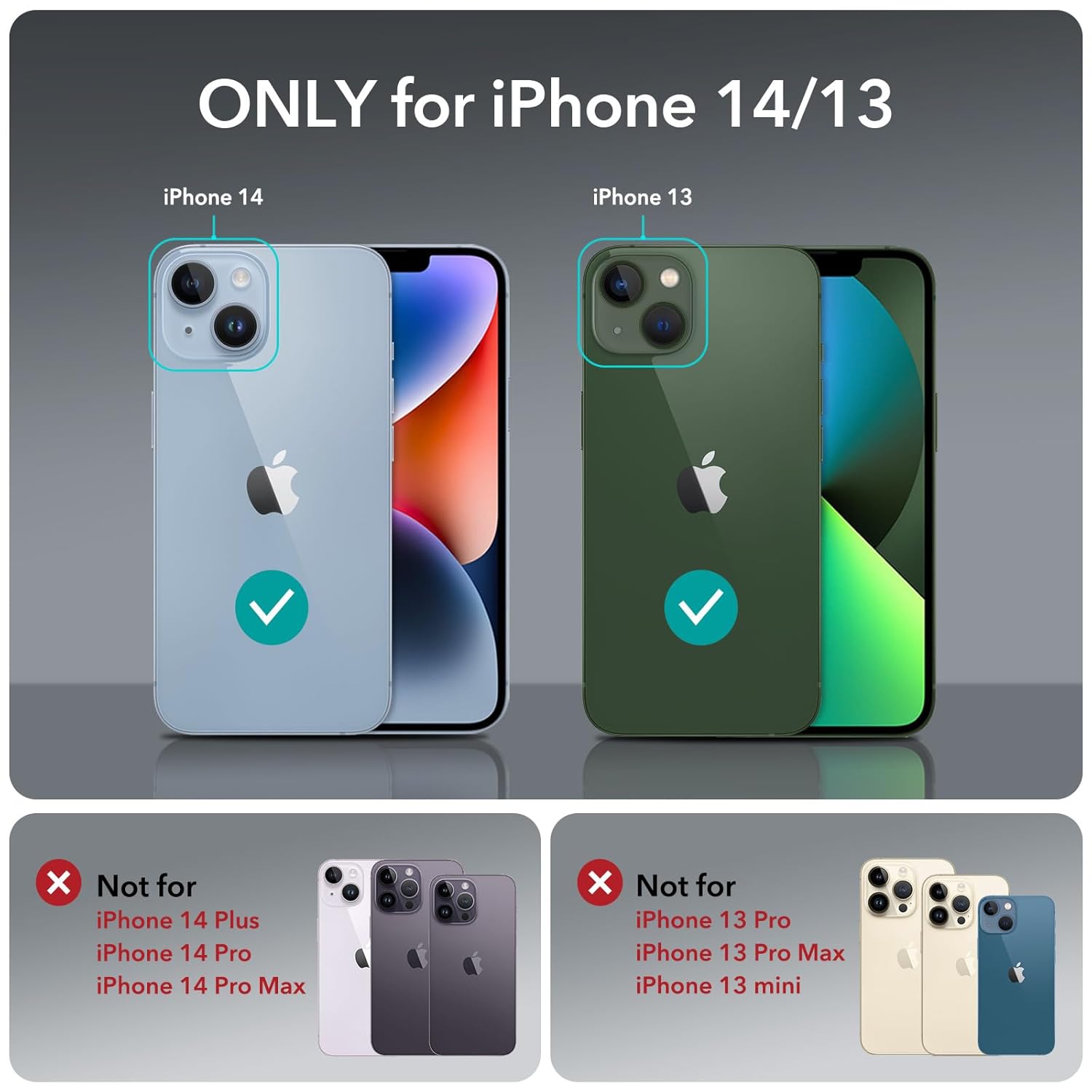 For iPhone 13 Case/iPhone 14 Case, Compatible with MagSafe (HaloLock), Clear - Image 2