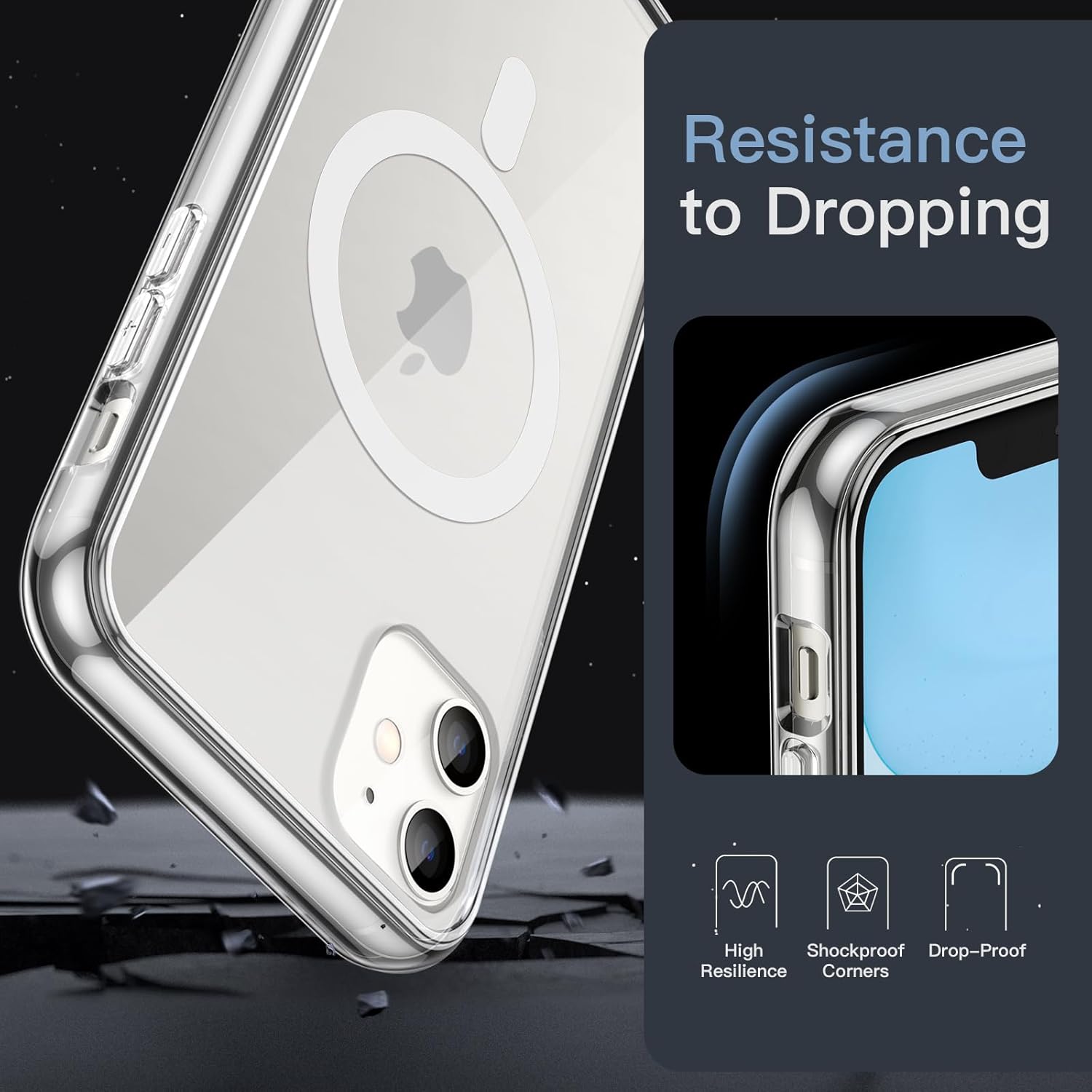 Magnetic Case for iPhone 11 6.1-Inch Compatible with MagSafe Wireless (Clear) - Image 6