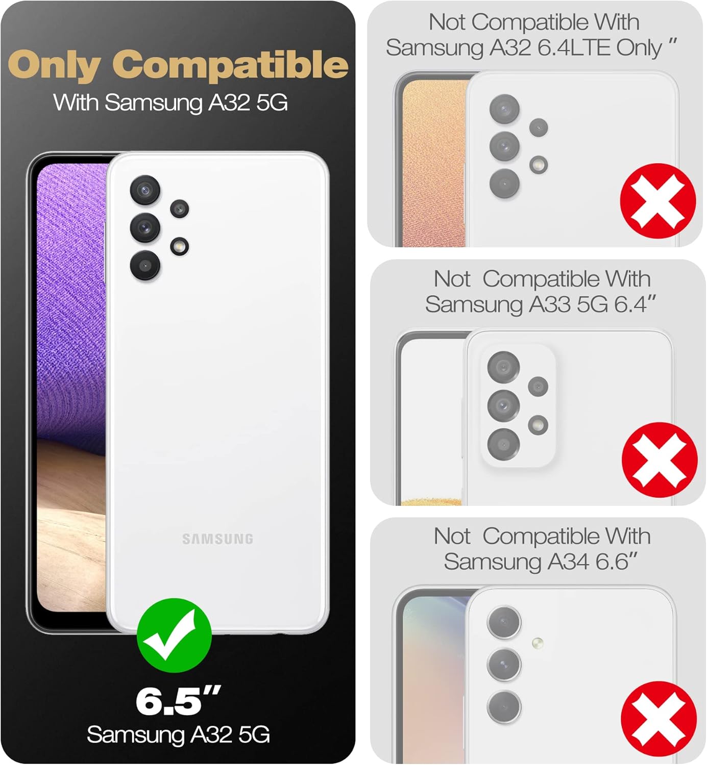 Case for Samsung Galaxy A32 5G Fullbody Shockproof Case w Built-in Screen - Image 2