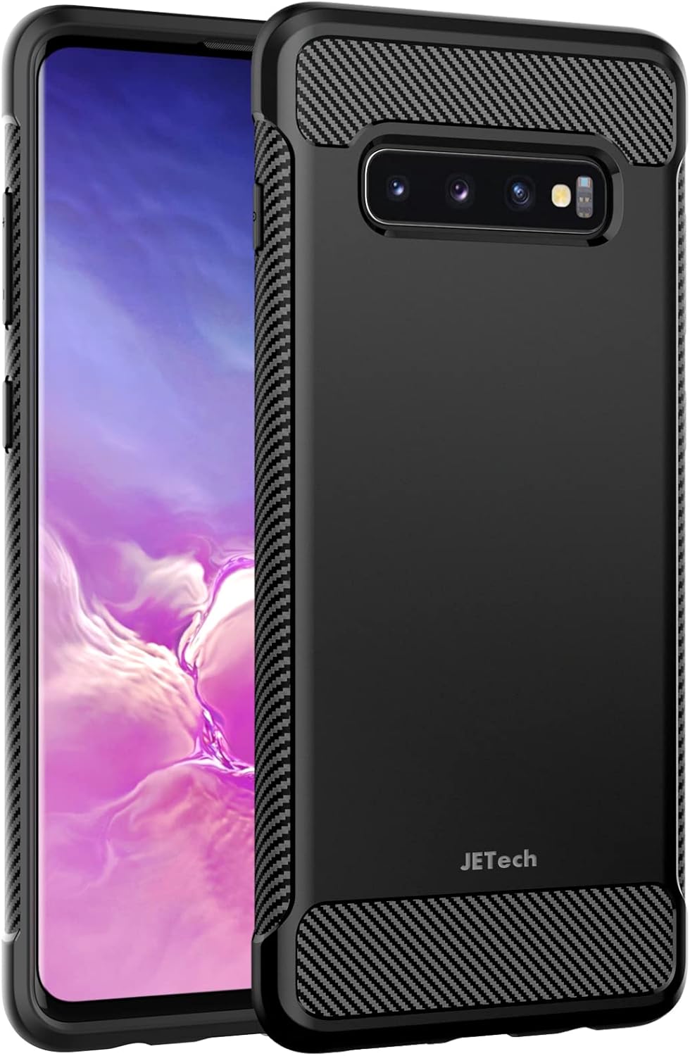 Slim Fit Case Compatible with Samsung Galaxy S10 Plus S10+, Thin Cover (Black)