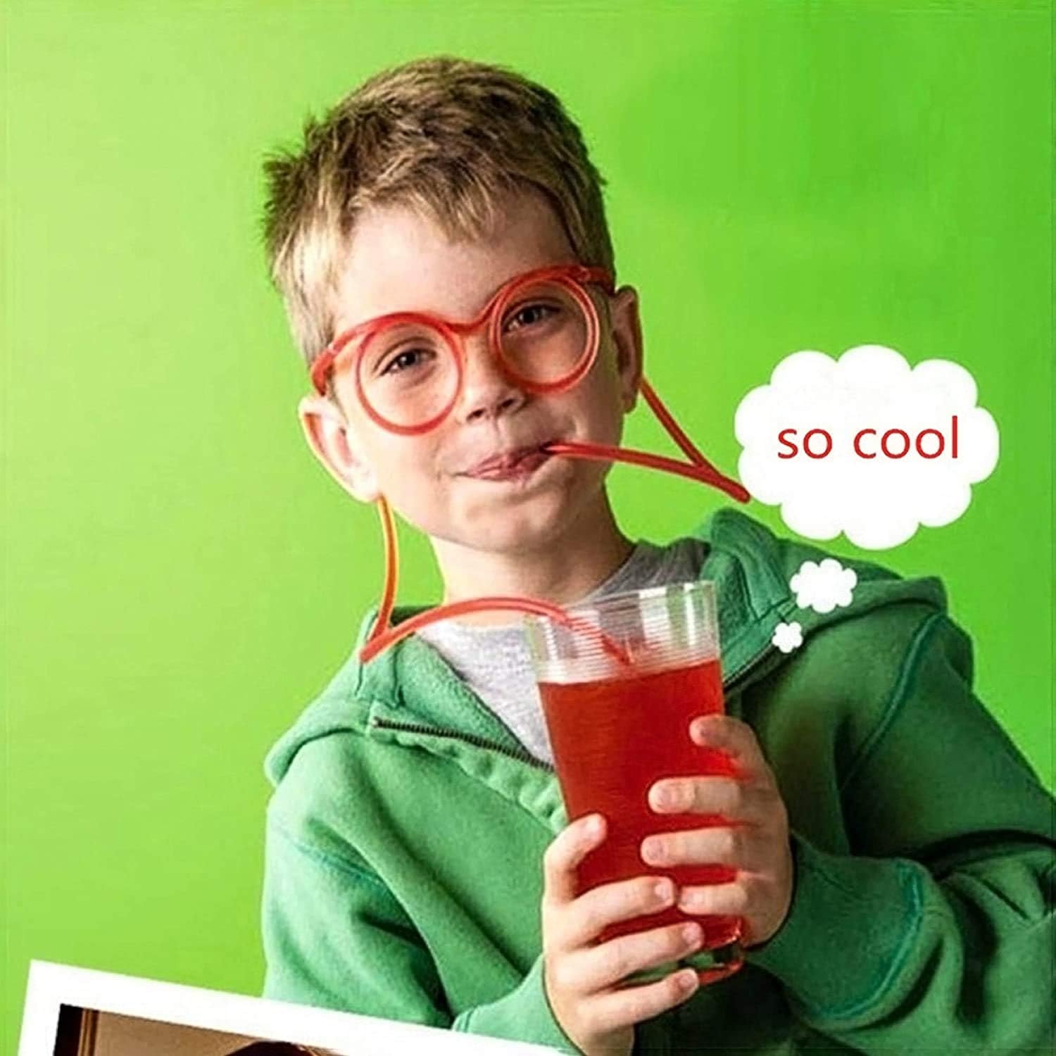 8PCS Silly Straw Glasses, Reusable Fun Loop Drinking Straw Eye Glasses, Novelty - Image 5