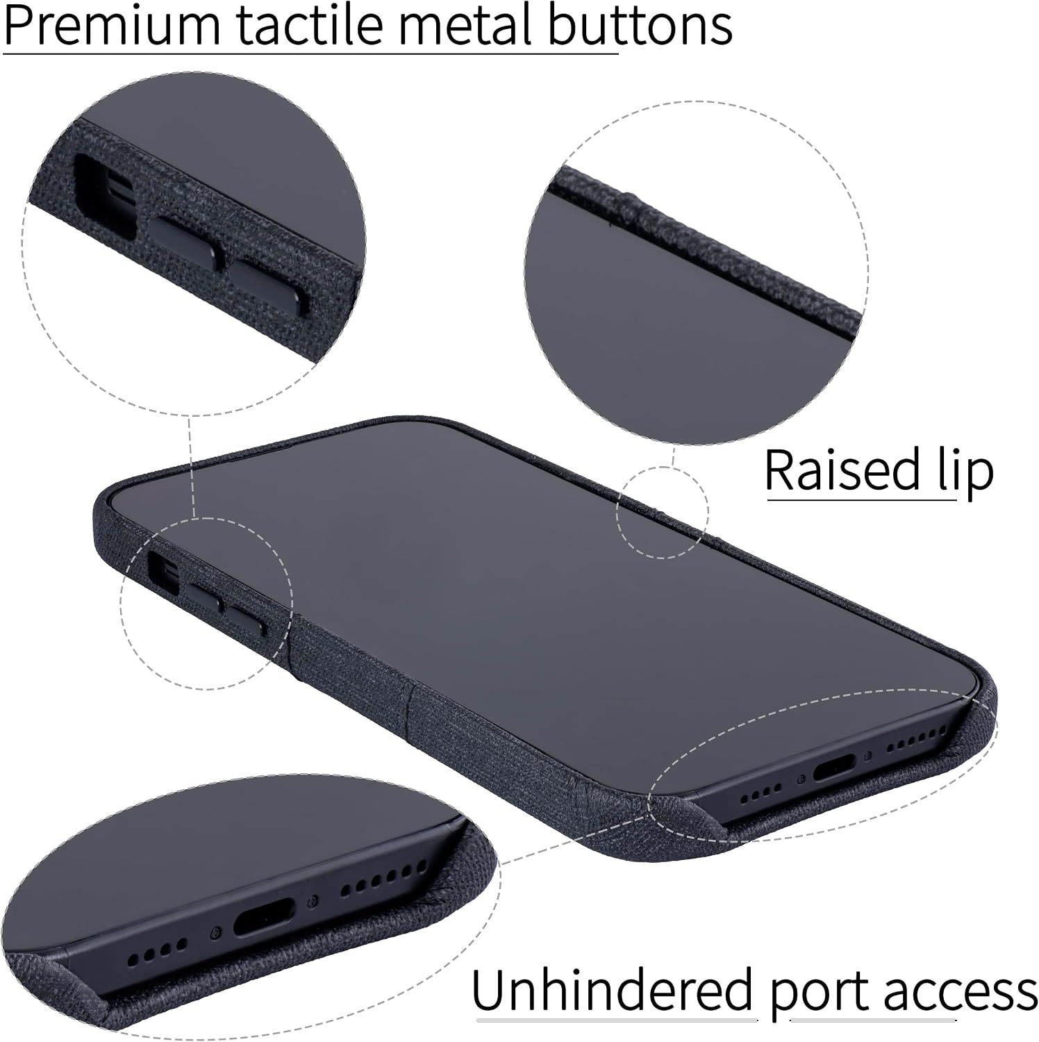 For iPhone 15 Plus w Built-in Metal Plate for Magnetic Mounting Leather Wallet - Image 4
