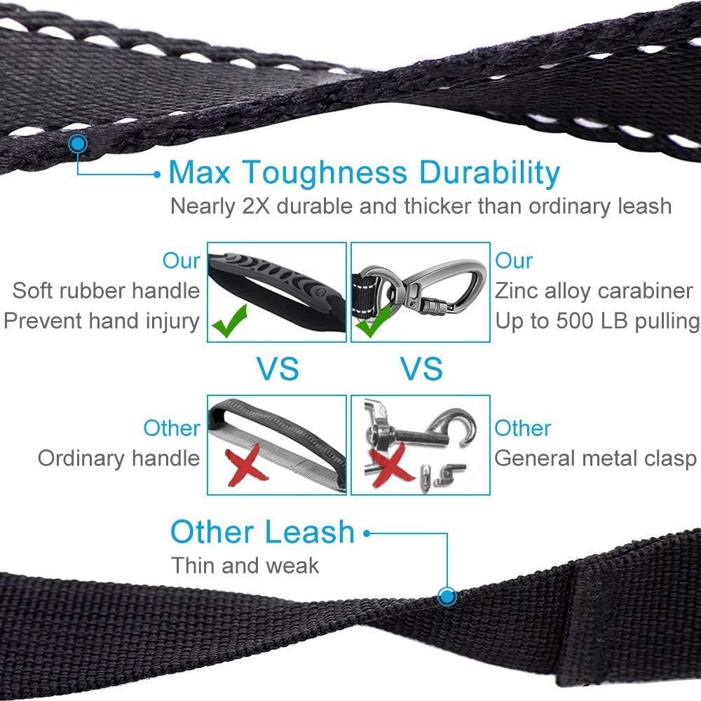 Dog Lead & Car Seat Belt 2 in 1 , 150cm Reflective Anti-Shock Bungee Dog Leash - Image 5