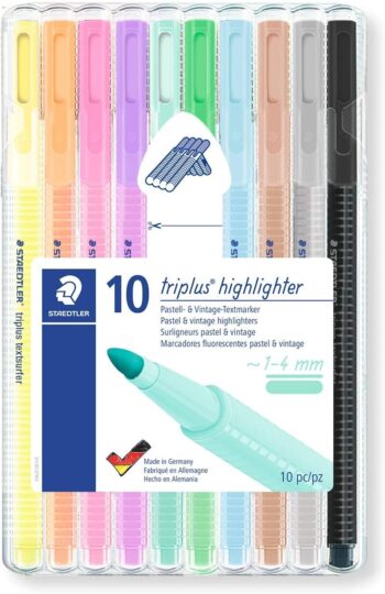 STAEDTLER 362 CSB10 Triplus Textsurfer Highlighter,1-4mm Line Width-(Pack of 10)