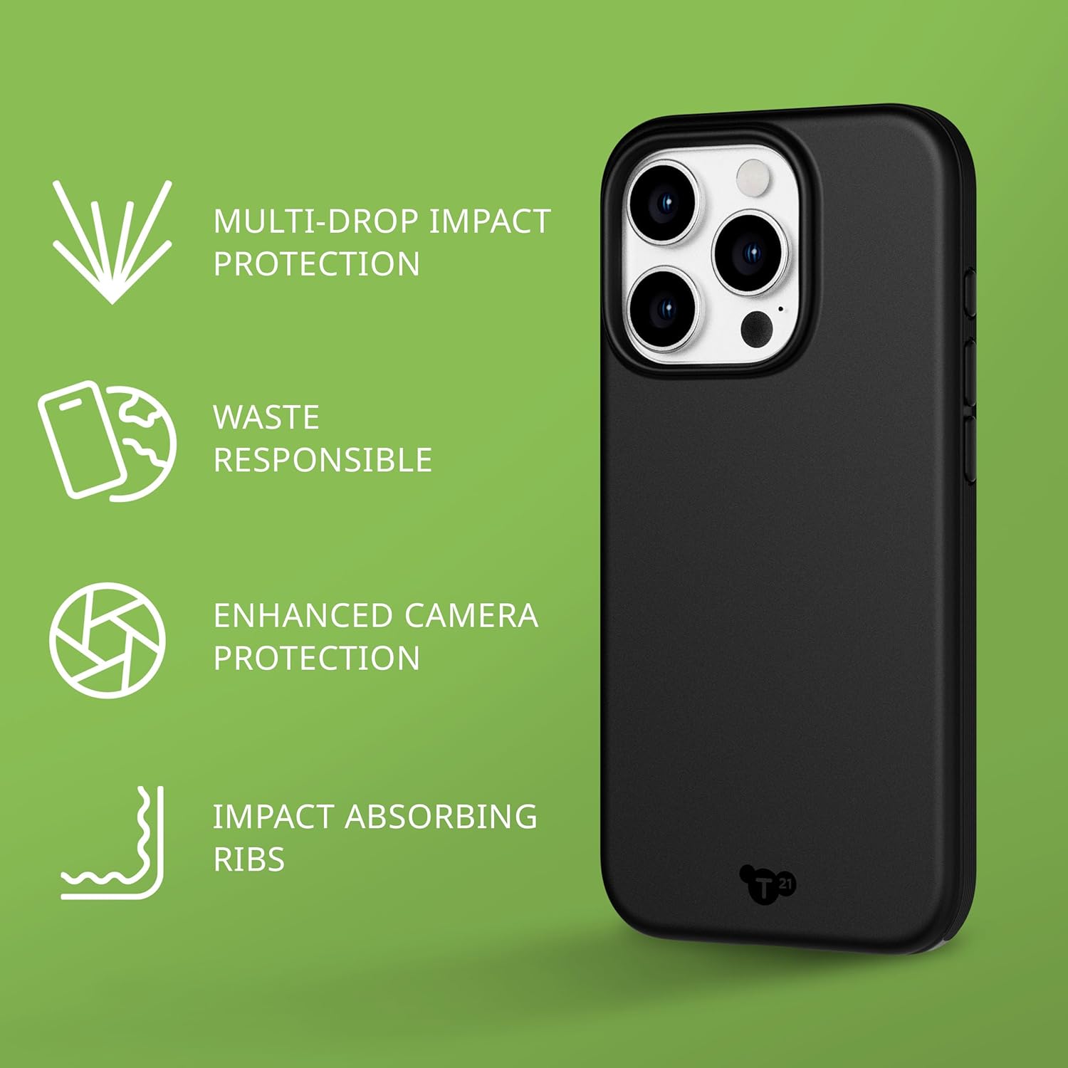 EvoLite Case for iPhone 15 Pro, Black - Image 3