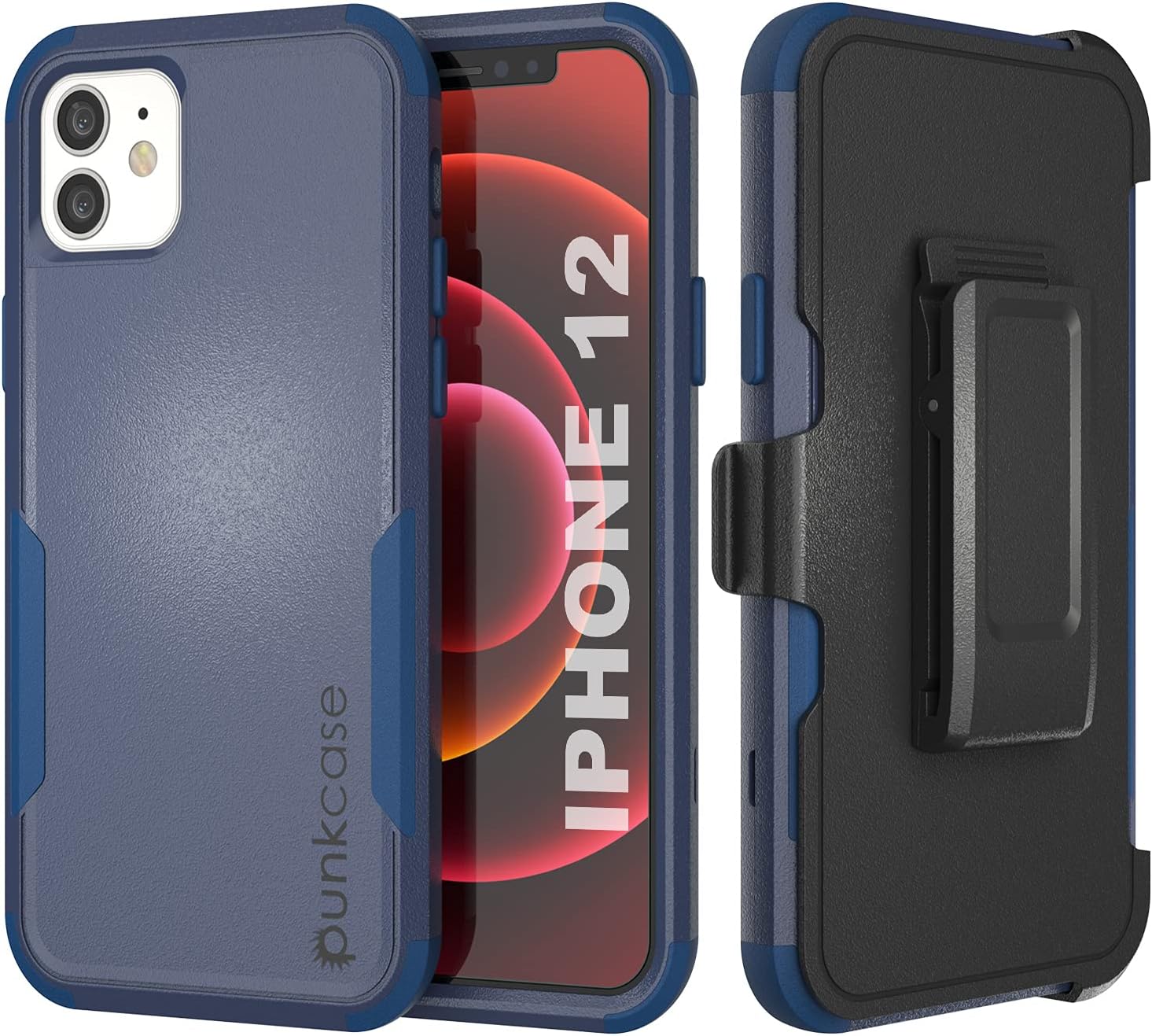 For iPhone 12 Belt Clip Holster 4-1 Rugged & Protective Multilayer Phone Case