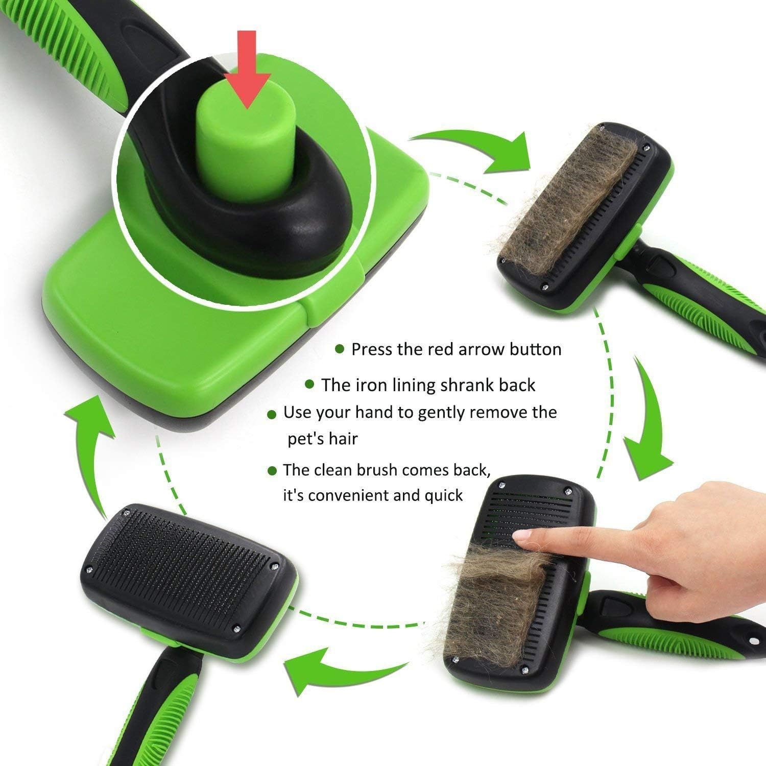 Self-Cleaning Slicker Brush, Grooming Brush for Dogs &Cats with Medium/Long Hair - Image 3