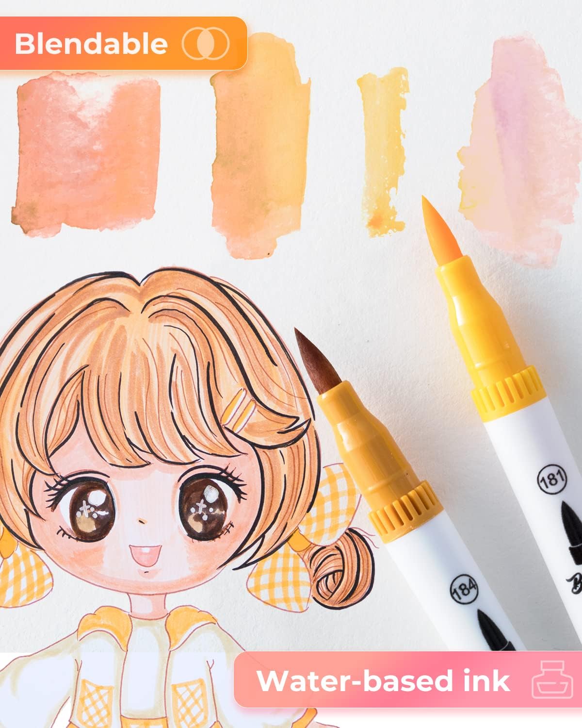 Skin Tone Markers 36-colors: Dual Tip Brush and Fineliner Markers for Adult - Image 5