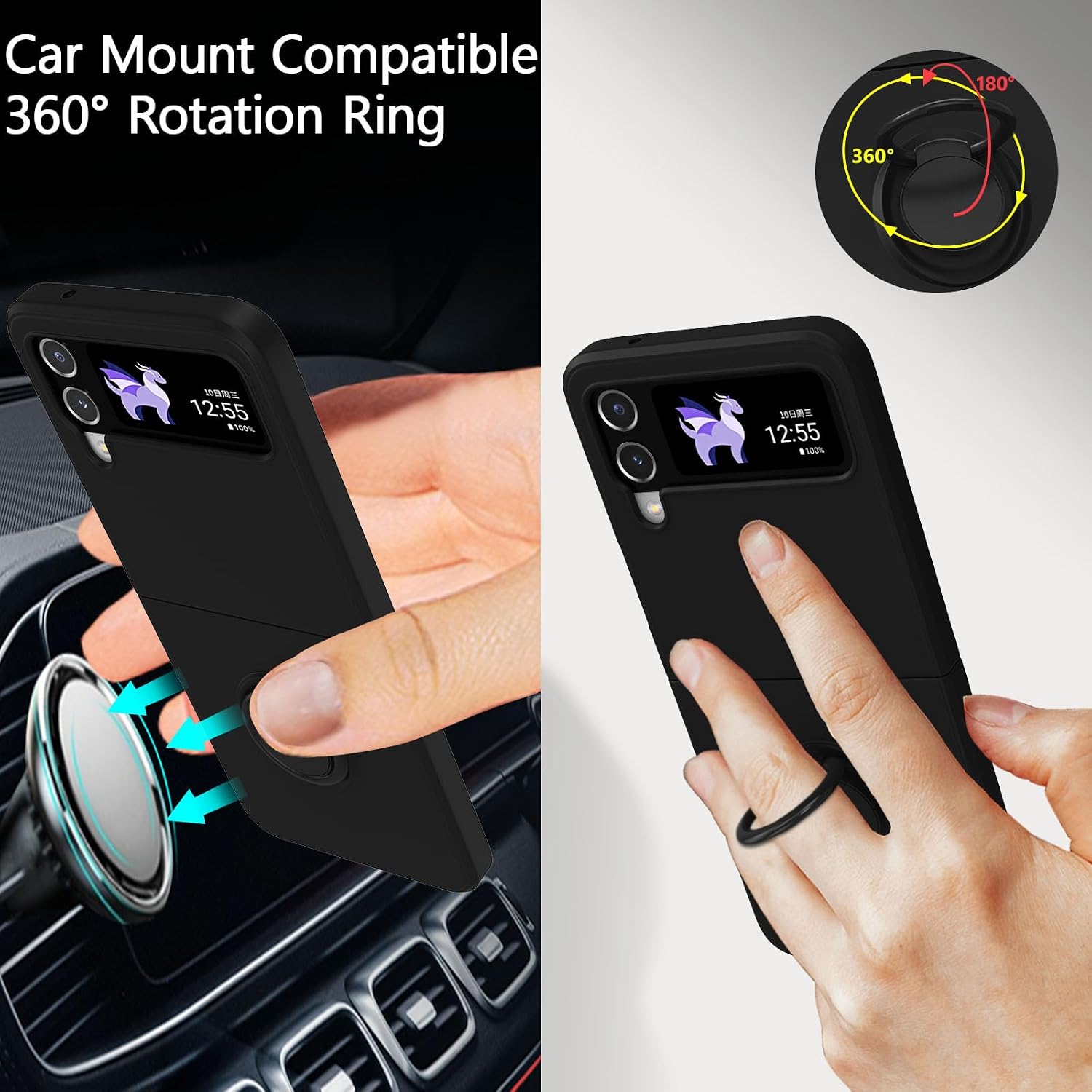 Silicone Case for Samsung Galaxy Z Flip 4 5G, Lightweight Foldable Slim Case - Image 5