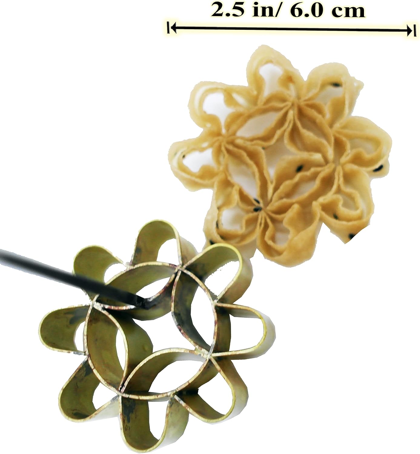 Cookie Bouquet Sunflower 2.5 Inch Crispy Biscuit Mould Brass Blossom Lotus - Image 3