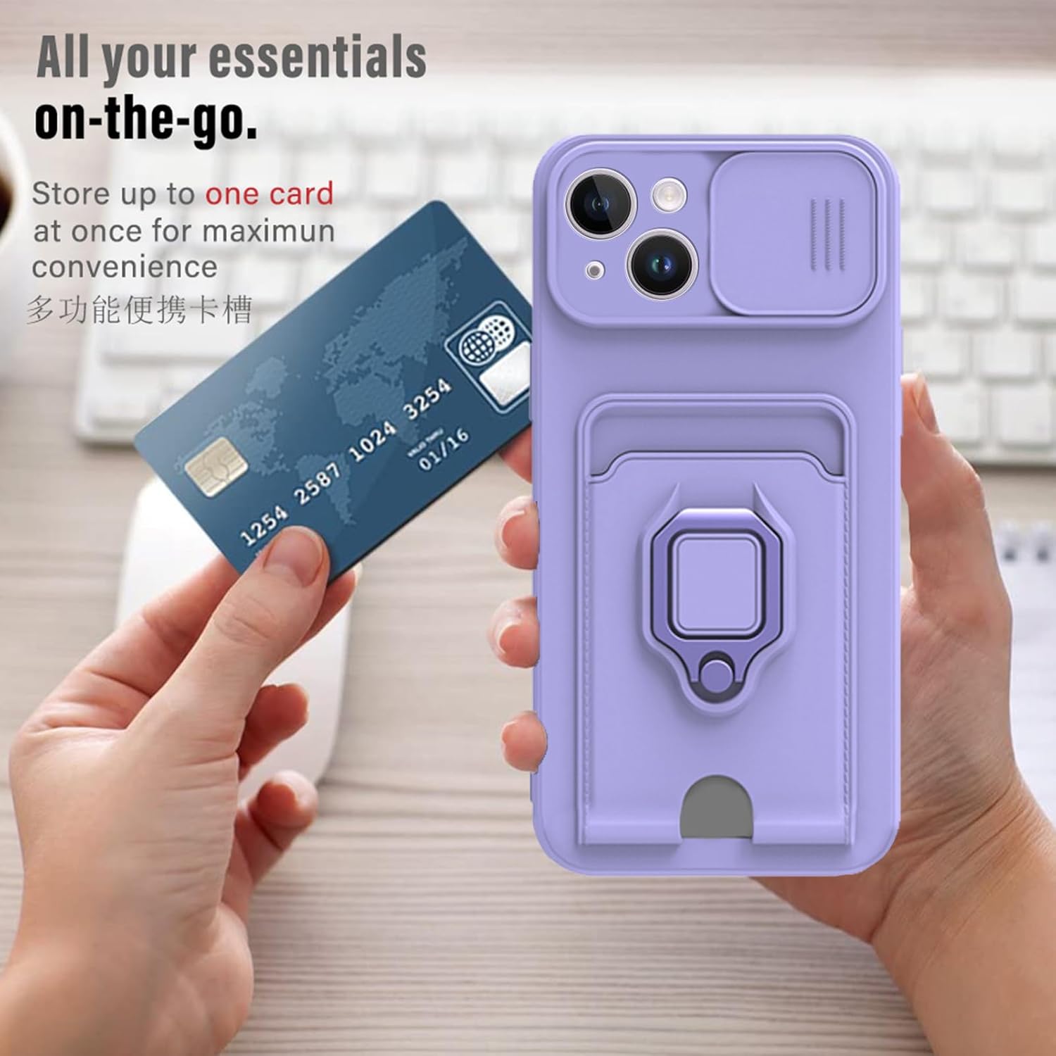 iPhone 15 Plus, Shockproof Silicone Protective Case Cover, Purple - Image 4