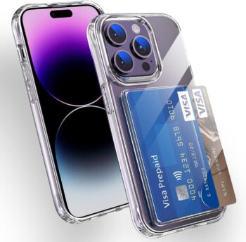 For iPhone 11 Pro Shockproof Slim Clear Protection Case with Card Holder