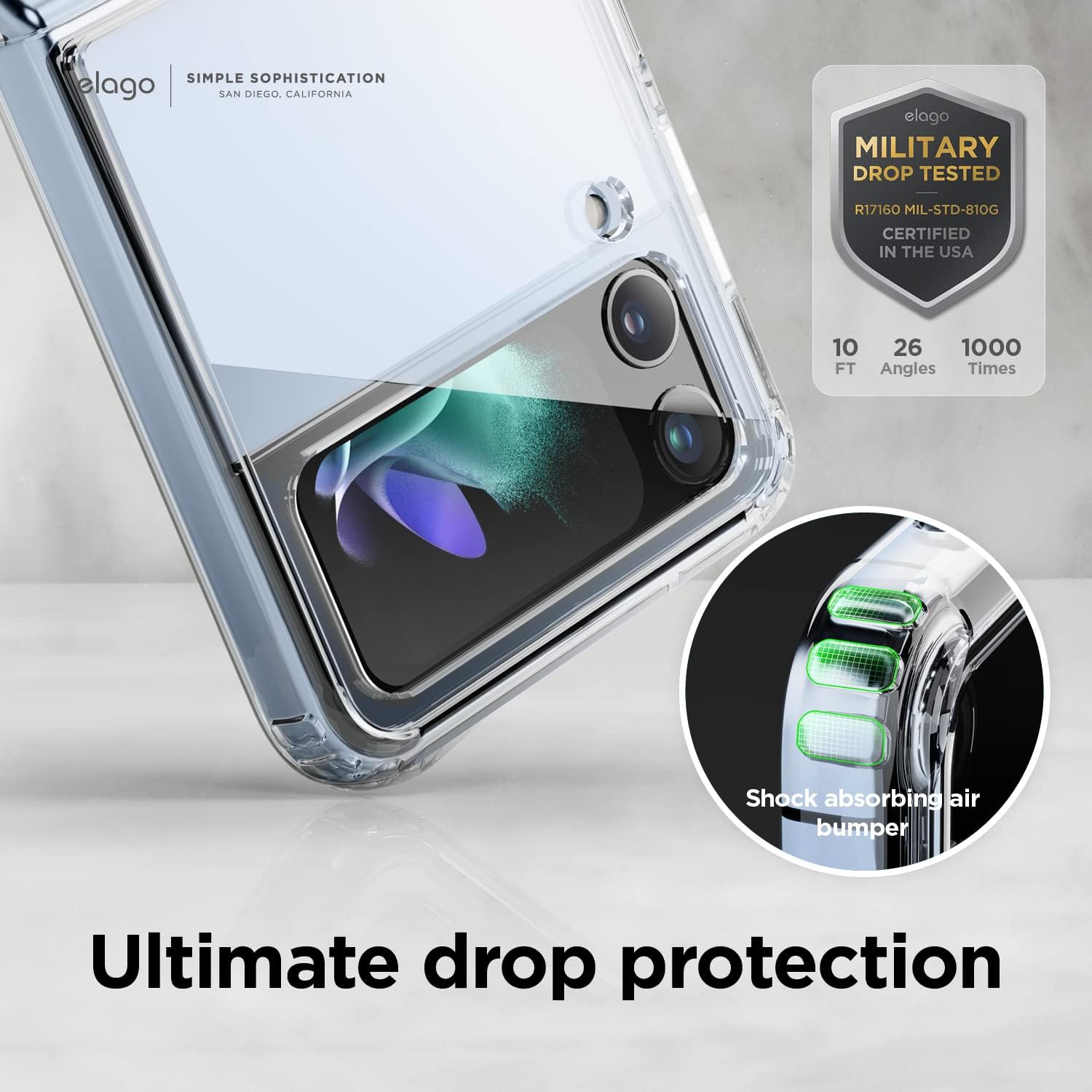Hybrid Clear Case Compatible with Samsung Galaxy Z Flip 4, PC + TPU Hybrid Tech - Image 4