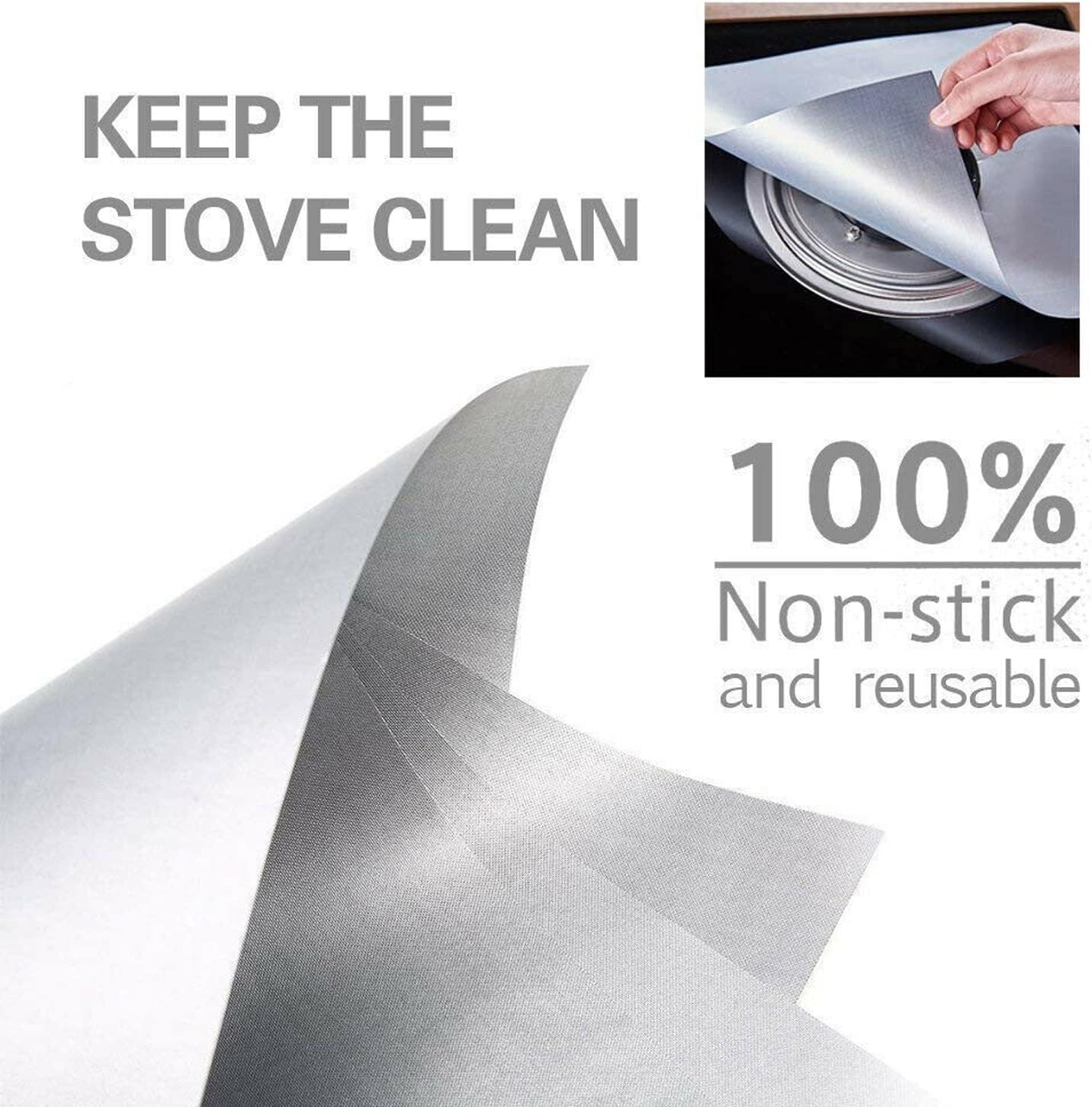 4 PCS Reusable Stove Clean Mat Reusable Gas Oil Protector Liner Burner Cover - Image 7