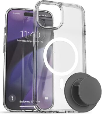Clear Case Designed for iPhone 15 Plus with Magnetic Phone Grip