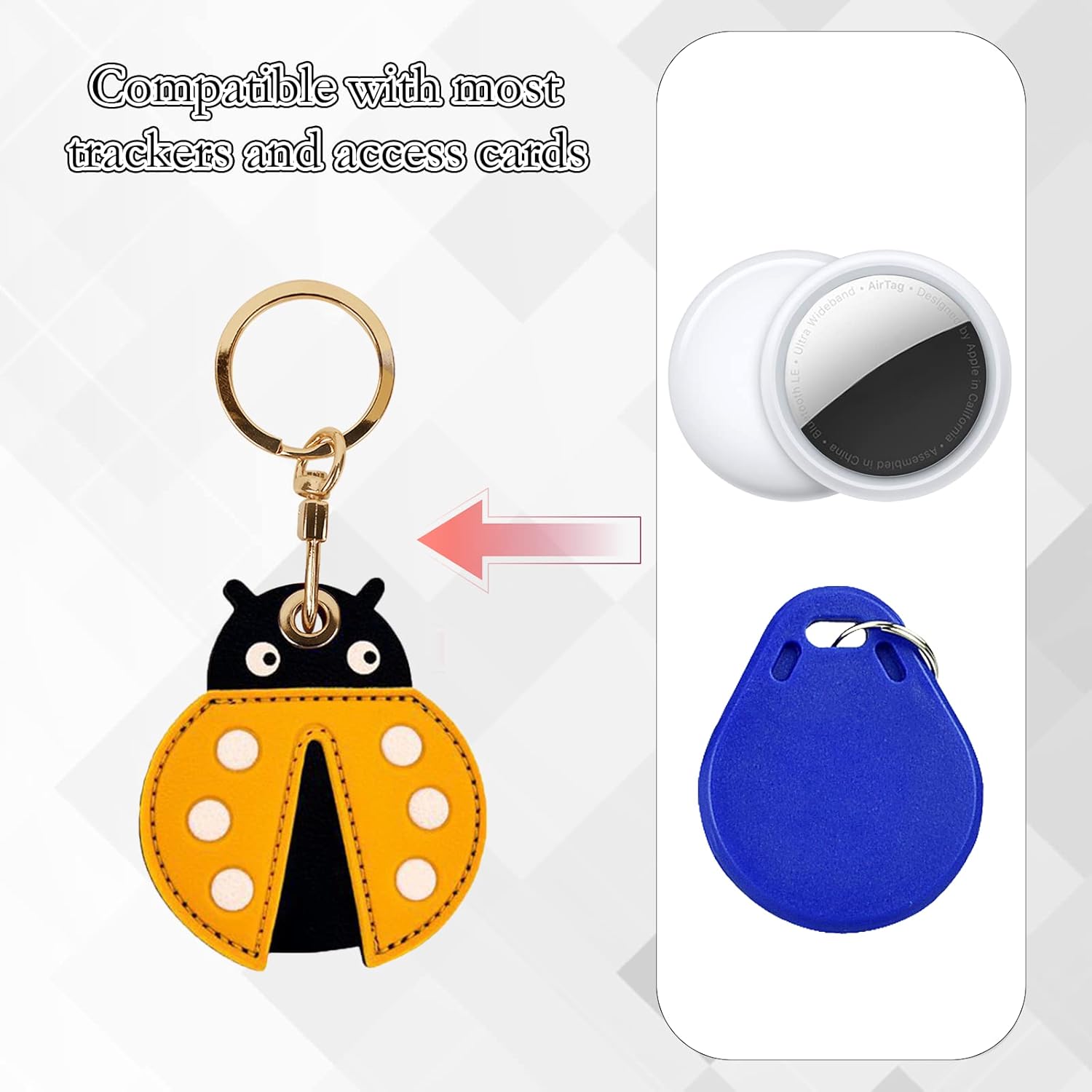 Leather Keychain Case Holder Compatible with Apple AirTag - Image 4