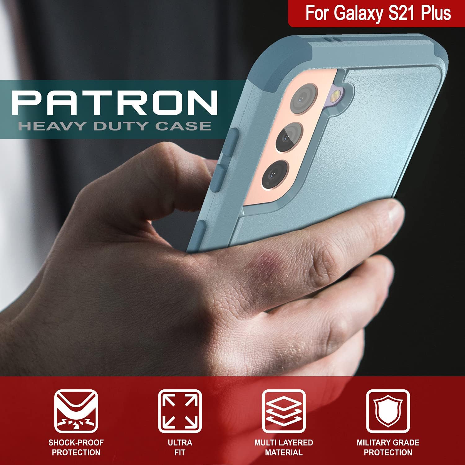 Galaxy S21+ Plus Belt Clip Holster Case 4-1 Rugged Protective Multilayer Case - Image 9
