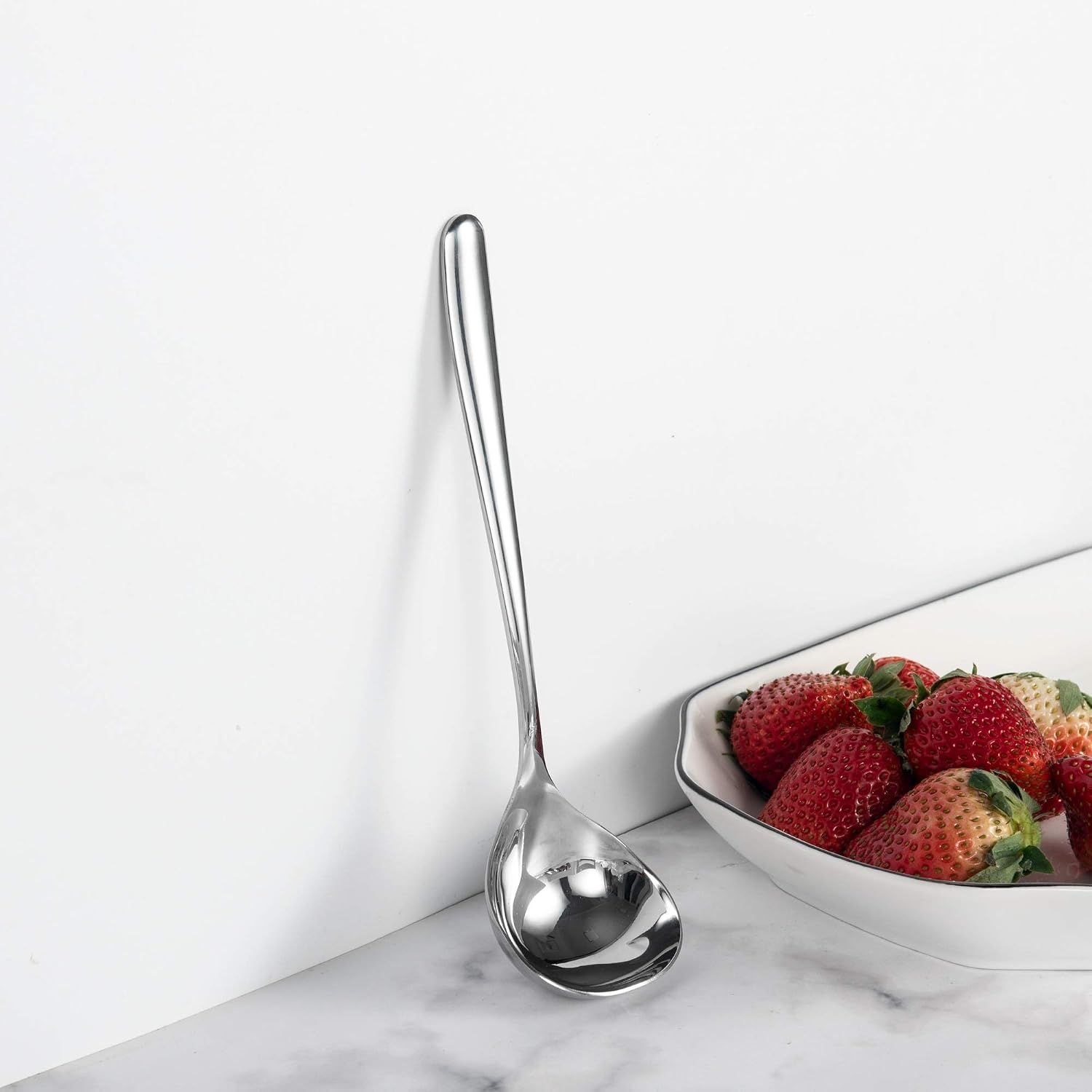 8-Inch Mini Sauce Gravy Ladle SUS304 Stainless Steel Deep Serving Soup Spoon - Image 8